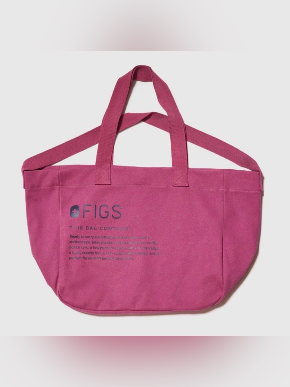 FIGS Canvas Tote Raspberry Sorbet NWOT